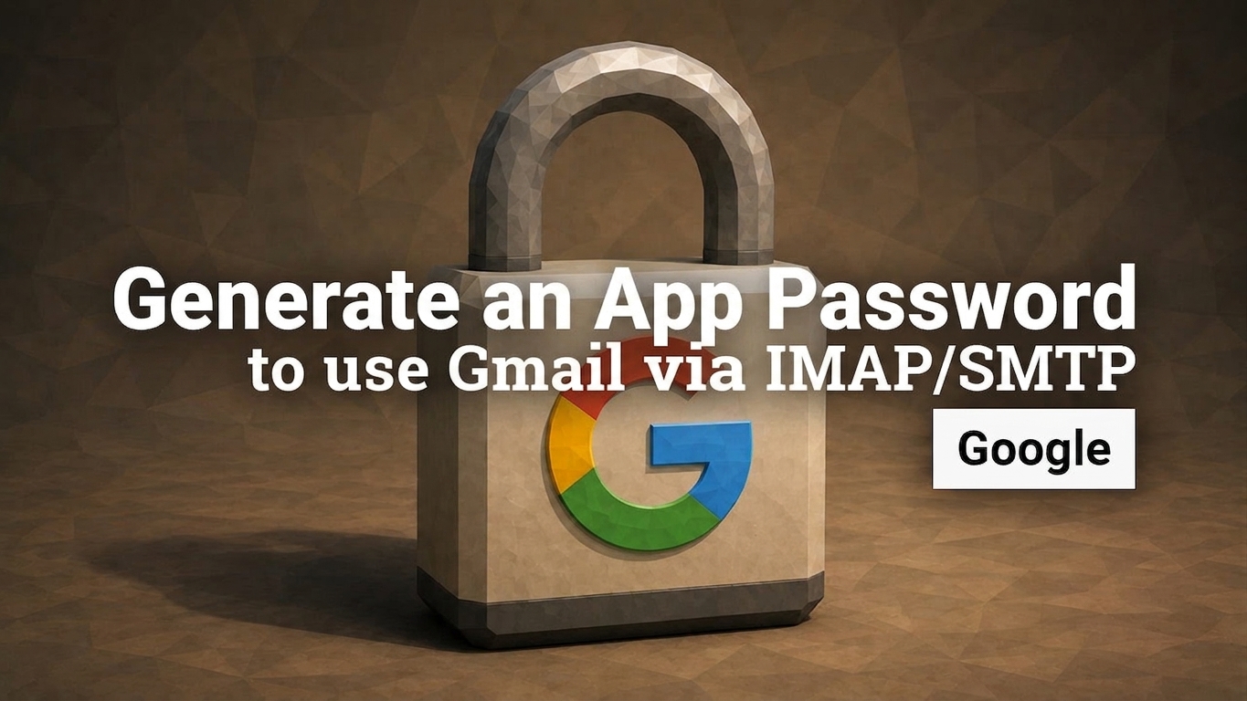 Generate an App Password to use Gmail via IMAP/SMTP